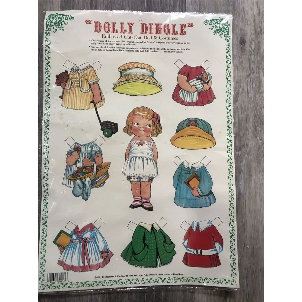 Dolly Dingle Paper Dolls New Uncut Sheet in Sealed Plastic Sleeve - 1981 Vintage